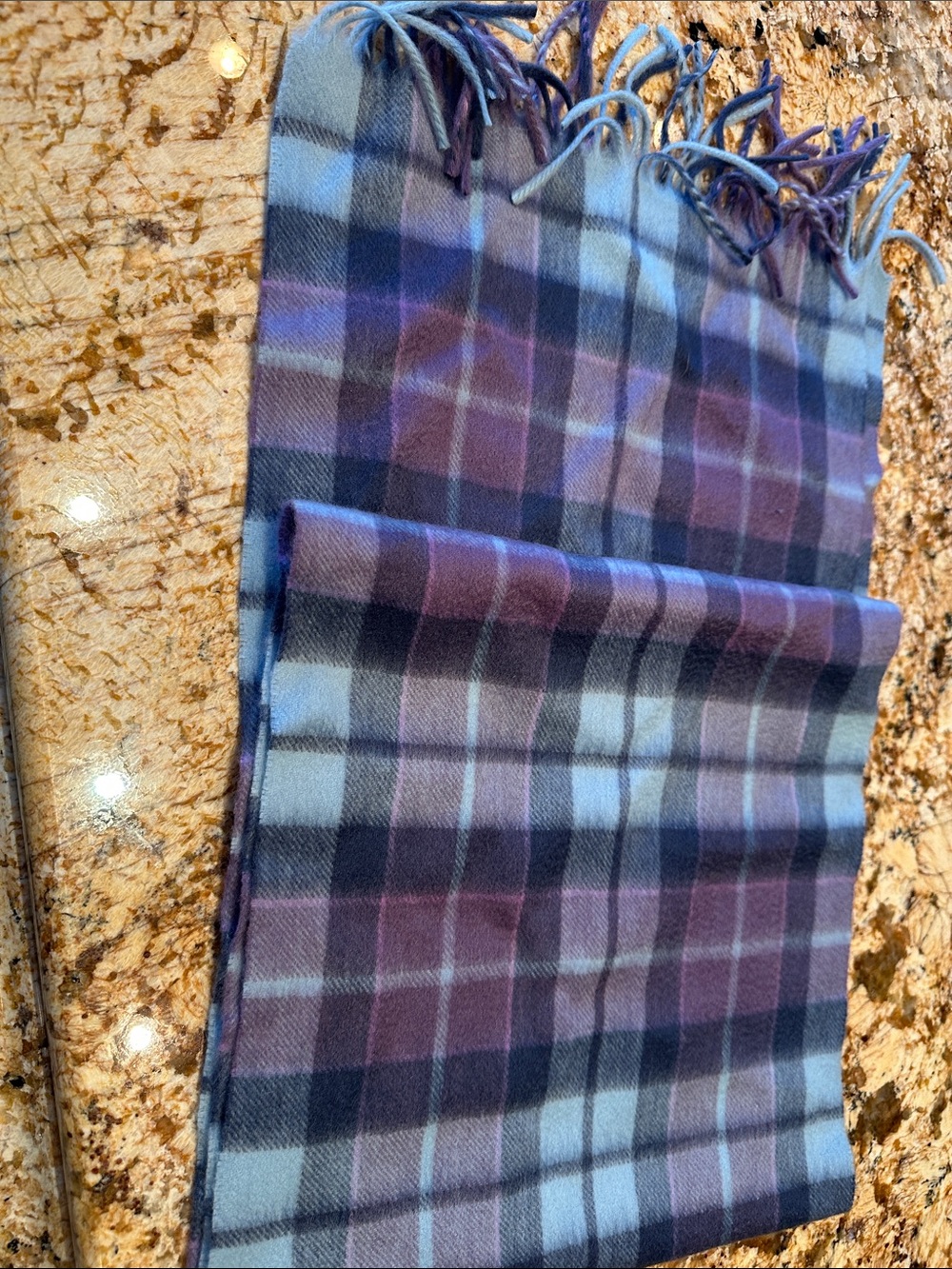 Unisex  Plaid Scarf - Blue & Purple